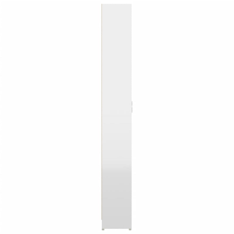 Garderobeskap høyglans hvit 55x25x189 cm sponplate