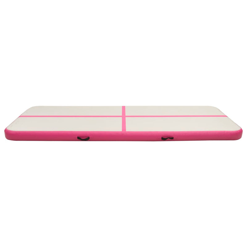 Oppblåsbar gymnastikkmatte med pumpe 300x100x20 cm PVC rosa