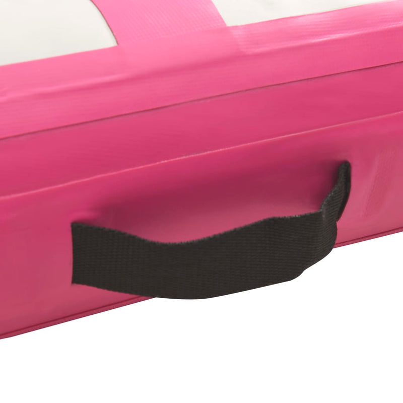 Oppblåsbar gymnastikkmatte med pumpe 300x100x20 cm PVC rosa