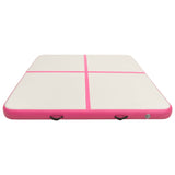 Oppblåsbar gymnastikkmatte med pumpe 200x200x20 cm PVC rosa