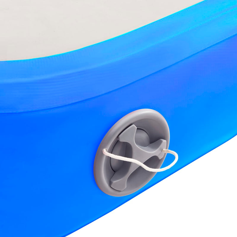 Oppblåsbar gymnastikkmatte med pumpe 200x200x20 cm PVC blå