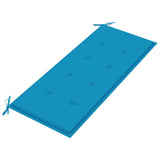 Batavia benk med blå pute 120 cm heltre teak