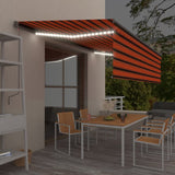 Manuell uttrekkbar markise rullegardin & LED 5x3m oransje brun