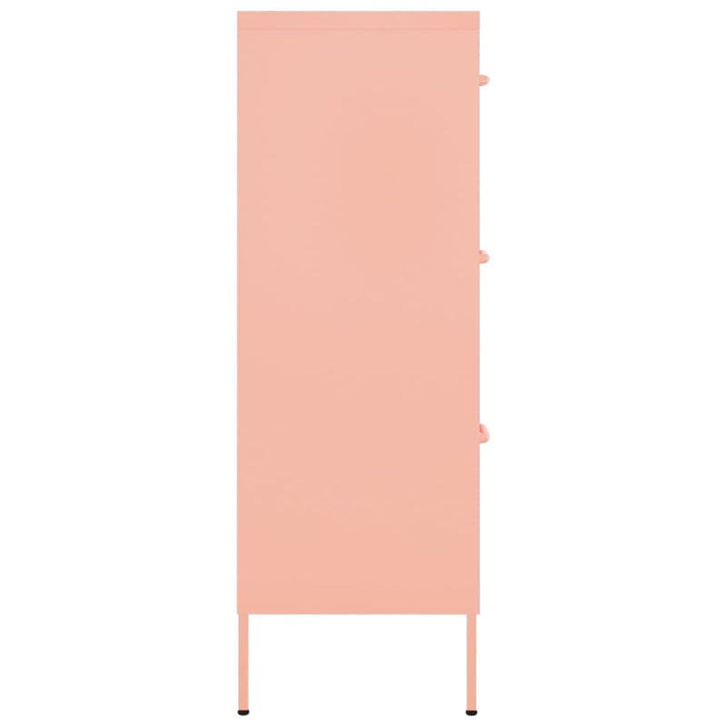 Kommode rosa 80x35x101,5 cm stål