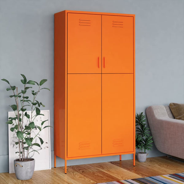 Garderobe oransje 90x50x180 cm stål