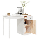 Skrivebord hvit 100x50x75 cm heltre furu