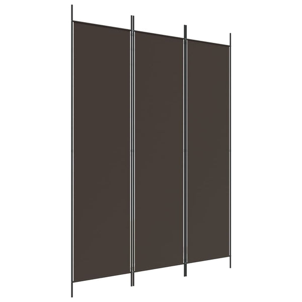 Romdeler 3 paneler brun 150x200 cm stoff