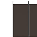 Romdeler 3 paneler brun 150x220 cm stoff
