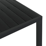 Hagebord svart 185x90x74 cm aluminium og WPC