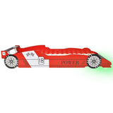 Barnas racerbilseng med LED 90x200 cm rød