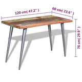 Spisebord gjenvunnet heltre 120x60x76 cm