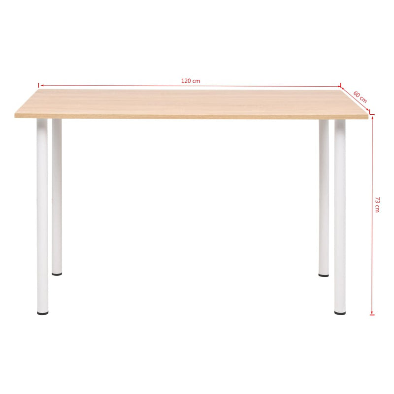 Spisebord 120x60x73 cm eik og hvit