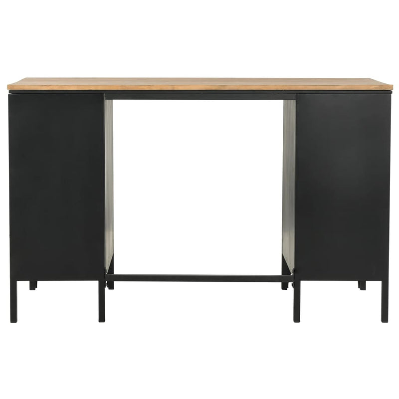Dobbelt skrivebord heltre edelgran og stål 120x50x76 cm