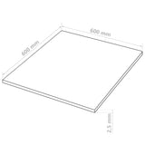 Bordplater MDF 20 stk kvadratisk 60x60 cm 2,5 mm