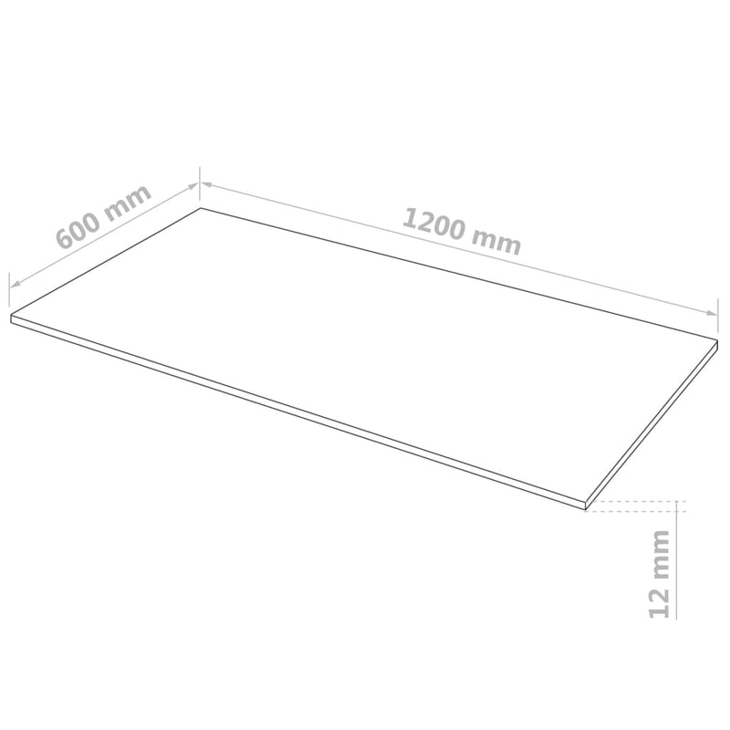 Bordplater MDF 2 stk rektangulær 120x60 cm 12 mm