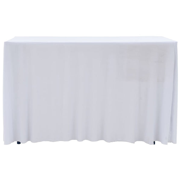Elastisk bordduk med skjørt 2 stk 120x60,5x74 cm hvit