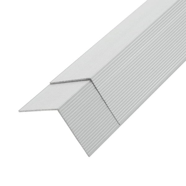 Vinkellister for terrassebord 5 stk aluminium 170 cm sølv