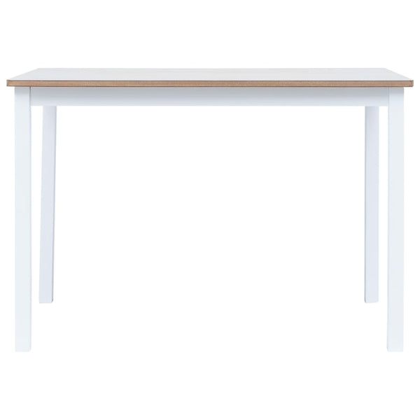 Spisebord hvit og brun 114x71x75 cm heltre gummitre