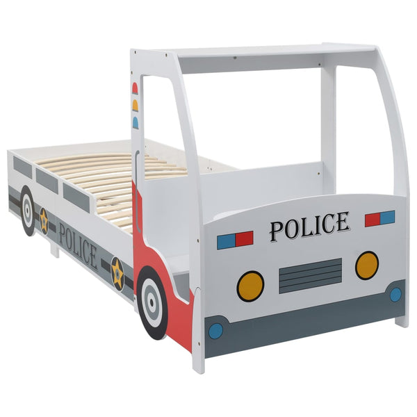 Politibil barneseng med skrivebord 90x200 cm