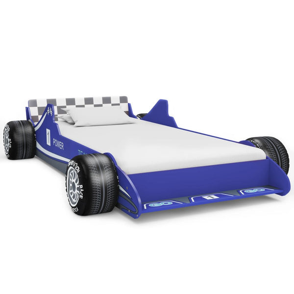 Barneseng racerbil 90x200 cm blå