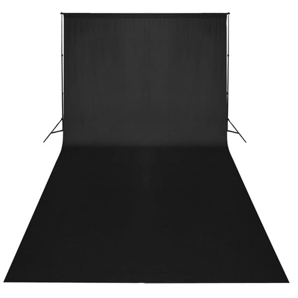 Studiosett svart bakteppe 600x300 cm og lys