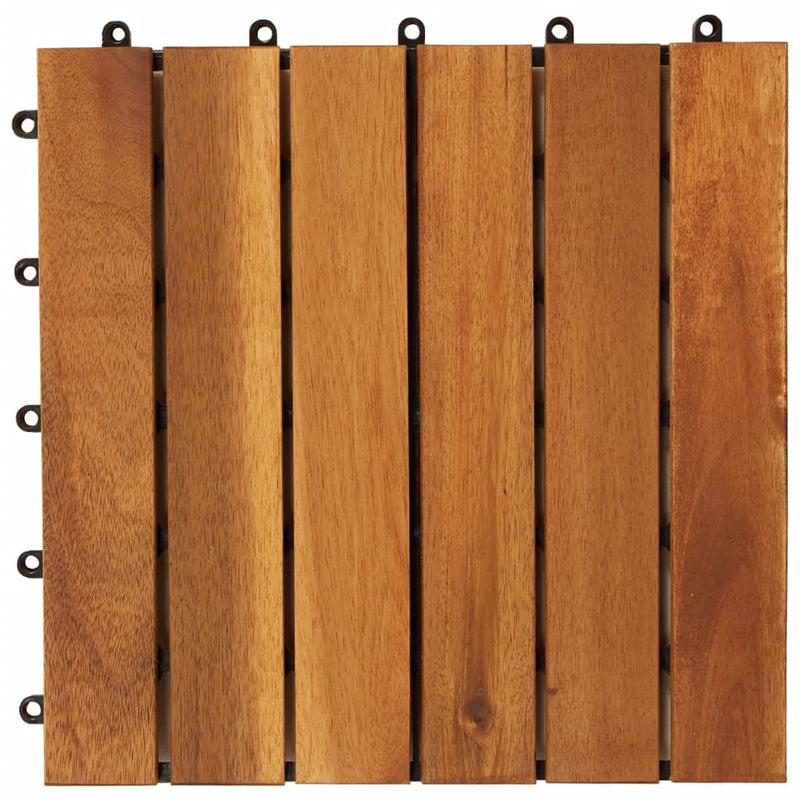 Terrassebord Vertikalt Mønster 30 x 30 cm Akasie Sett med 30