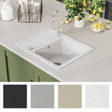 Kjøkkenvask enkel kum granitt hvit