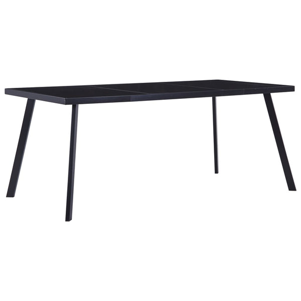Spisebord svart 160x80x75 cm herdet glass