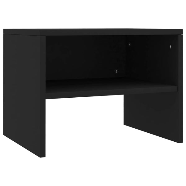 Nattbord svart 40x30x30 cm sponplate
