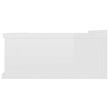 Flytende nattbord 2 stk høyglans hvit 40x30x15 cm sponplate