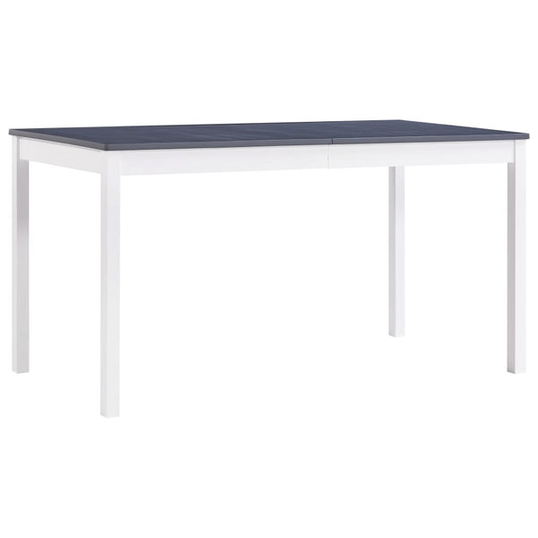 Spisebord hvit og grå 140x70x73 cm furu