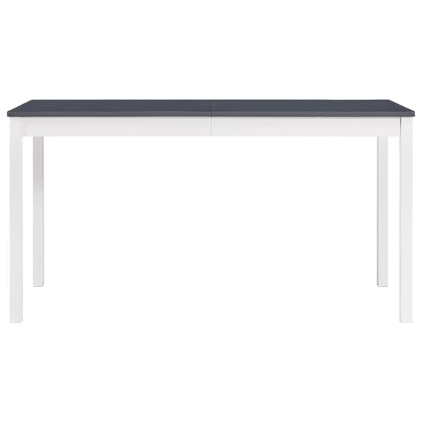 Spisebord hvit og grå 140x70x73 cm furu
