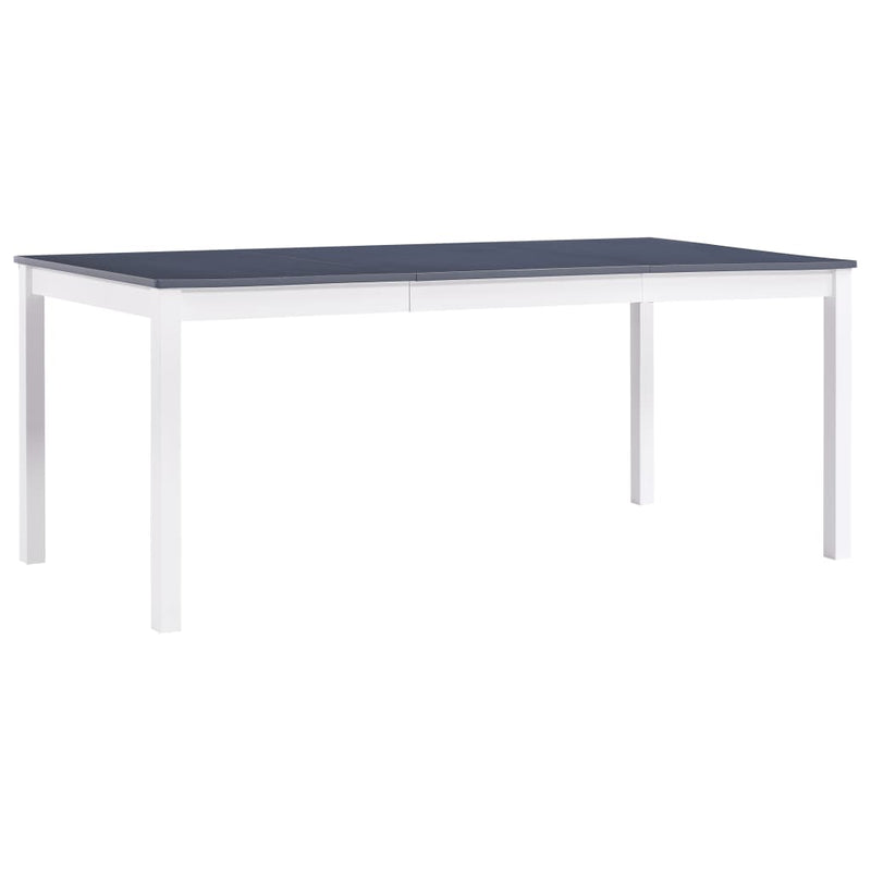 Spisebord hvit og grå 180x90x73 cm furu