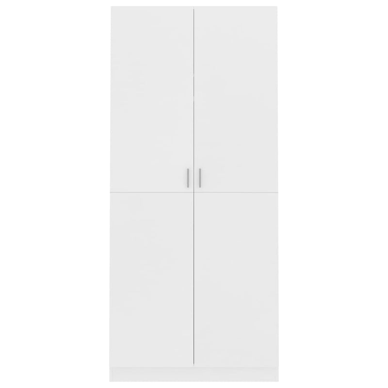 Garderobe hvit 90x52x200 cm sponplate