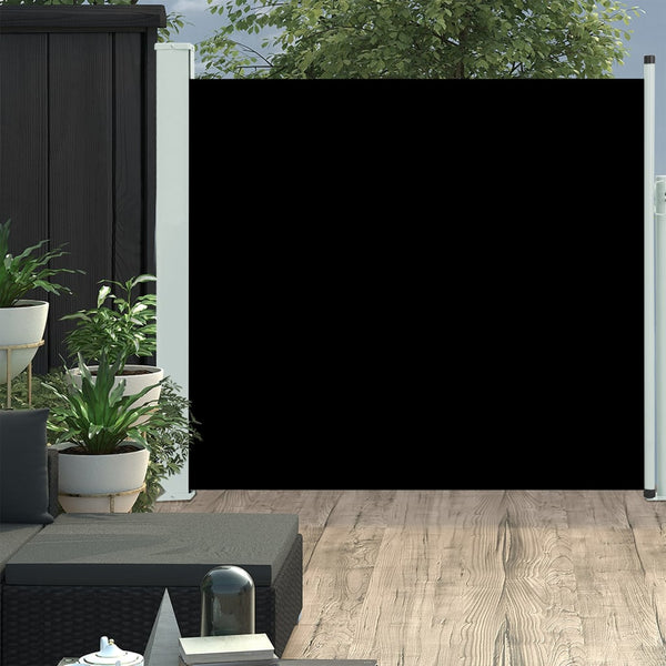 Uttrekkbar sidemarkise 170x300 cm svart