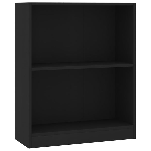 Bokhylle svart 60x24x74,5 cm konstruert tre