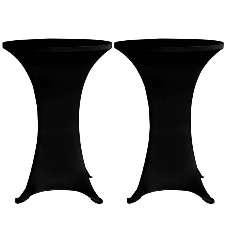 Stående bordduk Ø70 cm svart strekk 4 stk