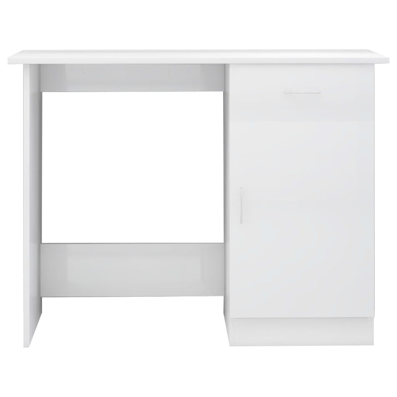 Skrivebord høyglans hvit 100x50x76 cm sponplate