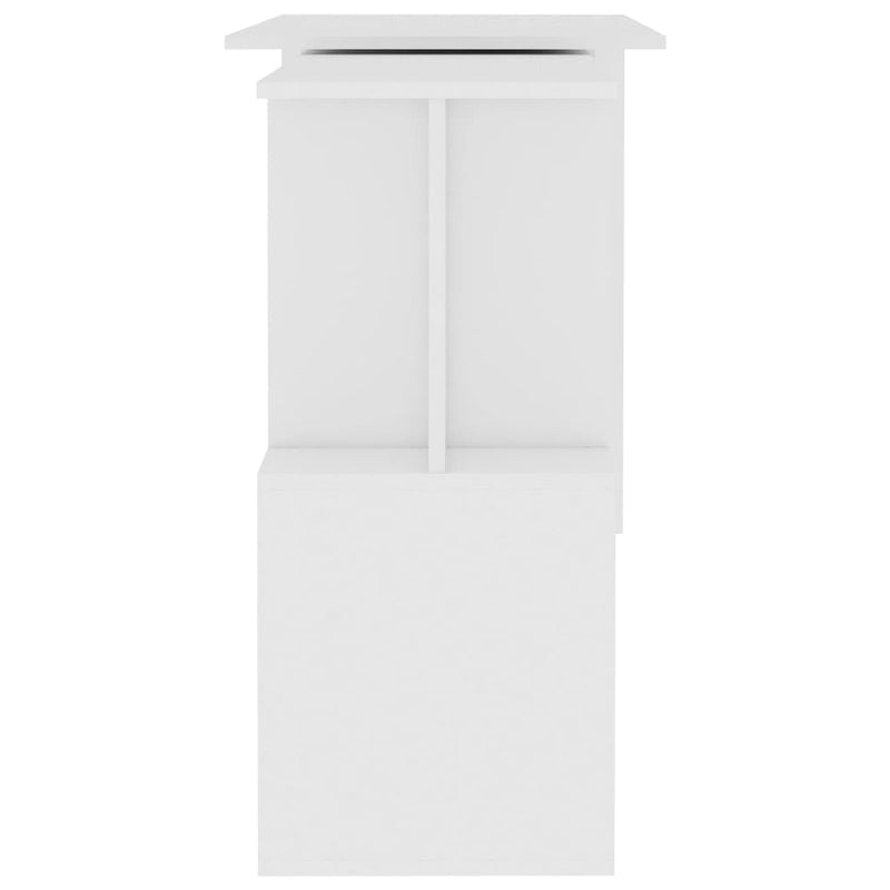 Hjørneskrivebord hvit 200x50x76 cm sponplate