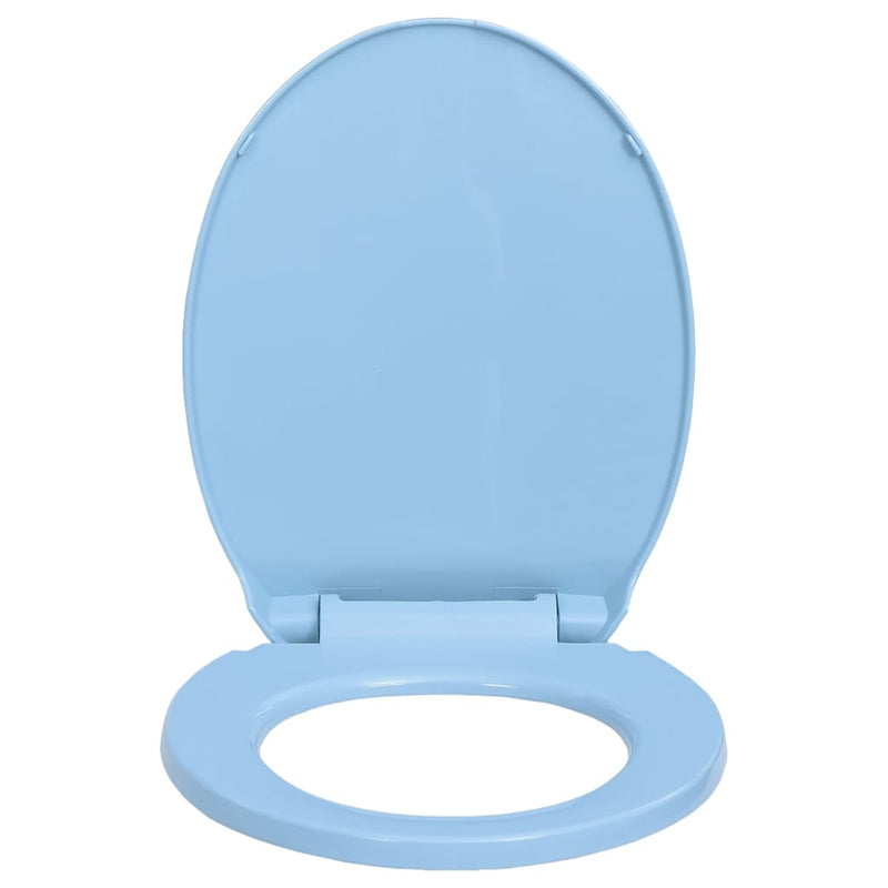 Toalettsete myktlukkende blå oval