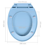Toalettsete myktlukkende blå oval