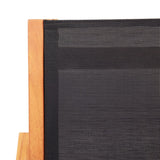 Utendørs lenestol svart heltre eukalyptus og textilene