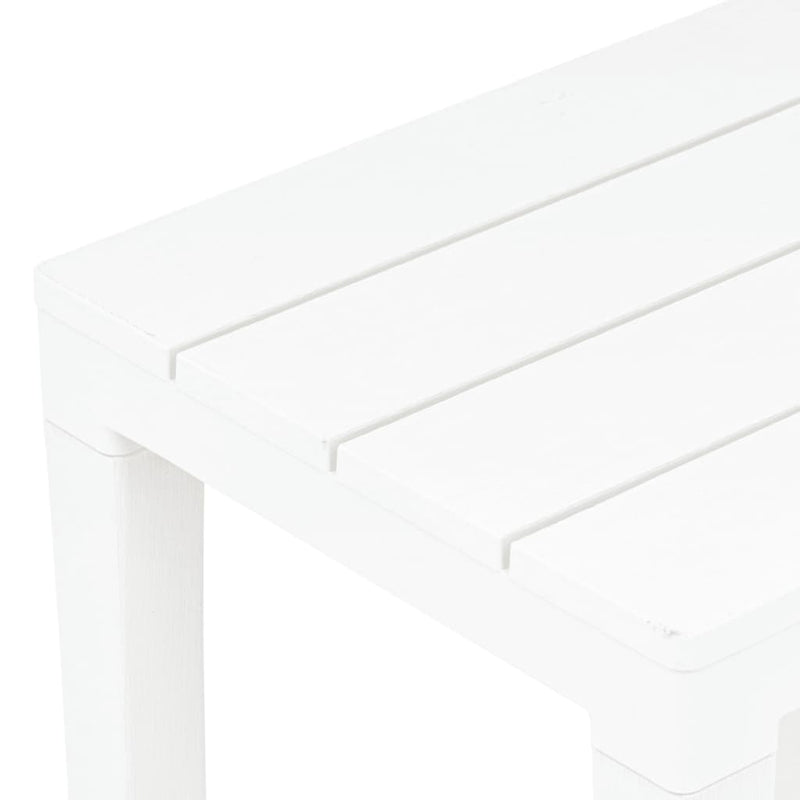 Hagebord med 2 benker plast hvit