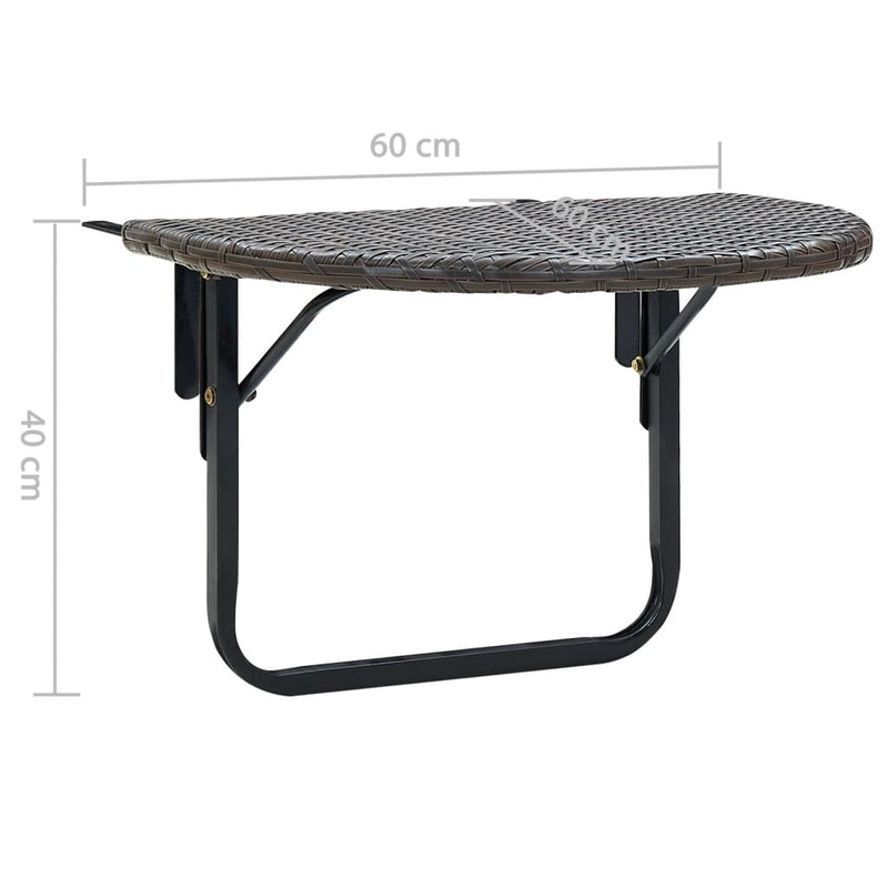 Balkongbord 60x60x40 cm polyrotting