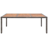 Hagebord grå 200x150x74 cm polyrotting og akasie