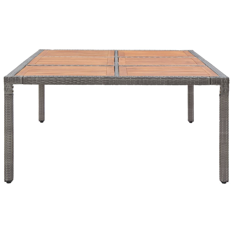 Hagebord grå 200x150x74 cm polyrotting og akasie