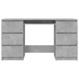 Skrivebord betonggrå 140x50x77 cm sponplate