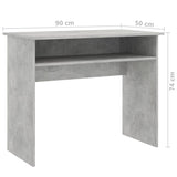 Skrivebord betonggrå 90x50x74 cm sponplate