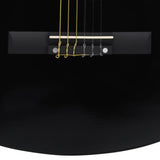Klassisk gitar for nybegynnere 4/4 39" lind svart