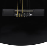 Klassisk gitar nybegynnersett 12 deler 4/4 39" svart